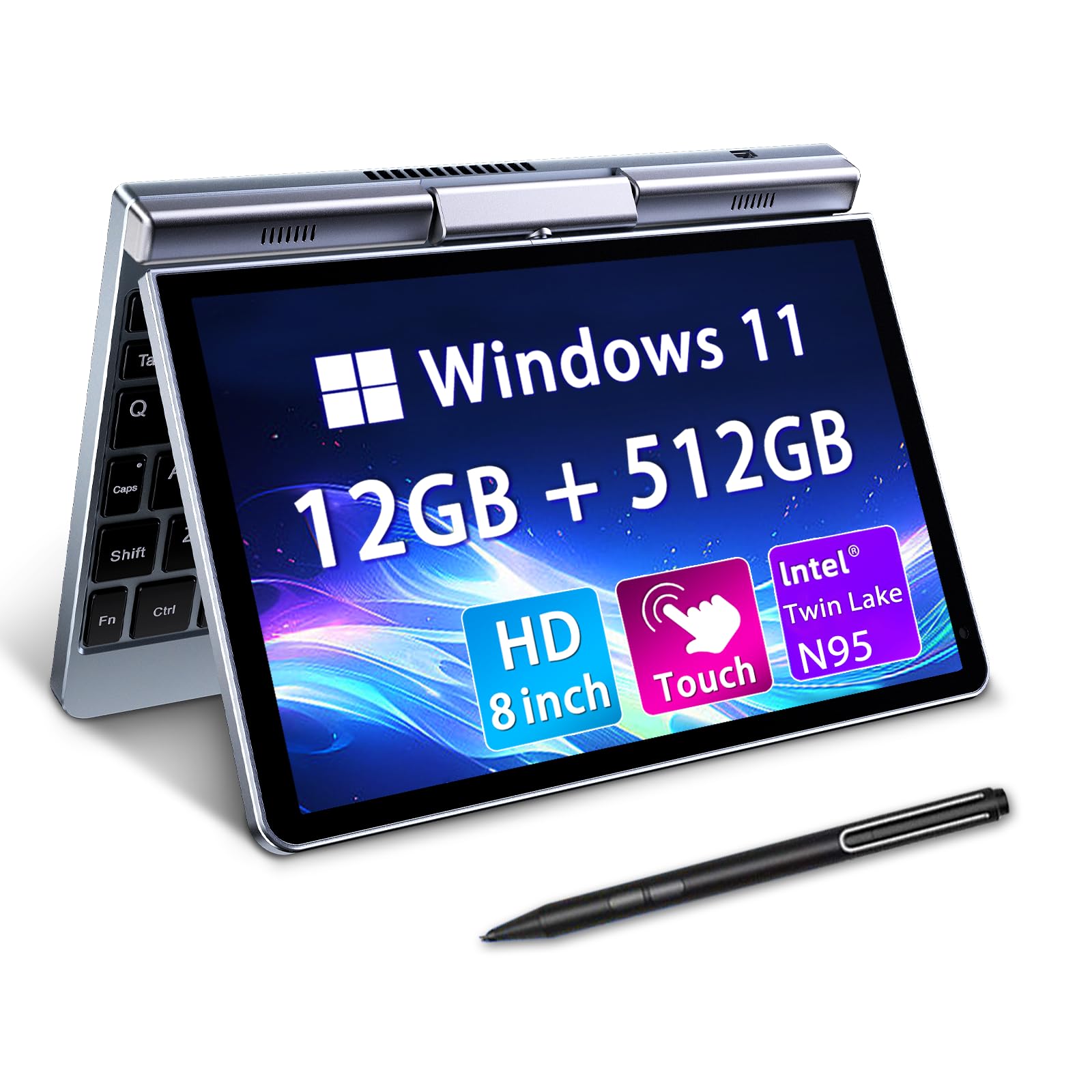 Amazon.co.jp: KOOTIGERS ミニノートパソコン 8インチ 2-in-1、ノート